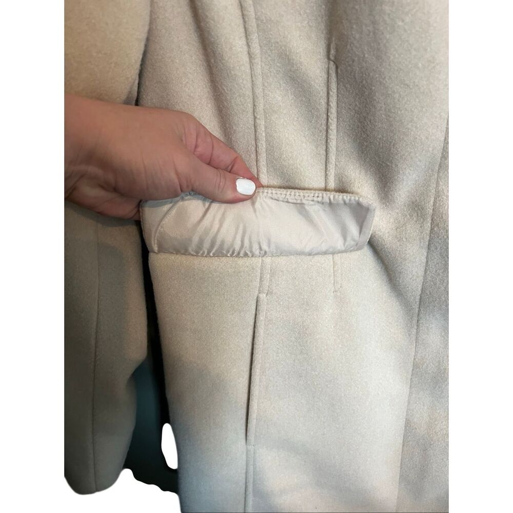 Vince Camuto Women's Large Cream Full Zip Button Mock Neck Pea Coat n1217 - Picture 9 of 12